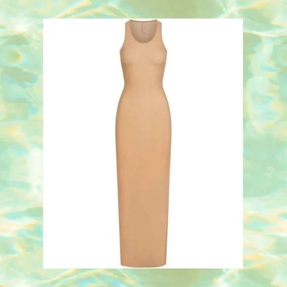 skims mesh long tank dress SKIMS Tank Long Slip Dress
